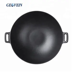 non-stick cast iron indian kadai wok