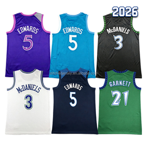 Maillot de basket rétro pour homme, cousu, Anthony Edwards, Jaden <span class=keywords><strong>McDaniels</strong></span>, Kevin Garnett, Donte DiVincenzo, tailles S-2XL - Product Image 1