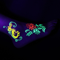 Pochoirs adhésifs noirs GP pour tatouages au henné sur les pieds, réutilisables, pour l'art corporel temporaire, pochoir DIY