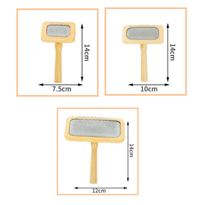 Peigne pour chien simple en gros, en acier inoxydable et plastique, avec poignée en bois, portable - Product Image 6