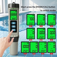 High Accuracy 8 in 1 Digital CL PH ORP EC TDS SG Temp Salinity Tester Portable Saltwater Aquarium Water Quality Analyzer