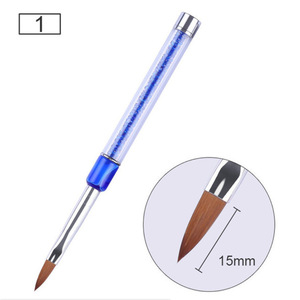 Pinceau à ongles en acrylique à manche rond plat pour dégradé ombré, gel, peinture, décoration, manucure, salon, ensemble d'outils pour nail art - Product Image 6