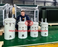 Transformateur monophasé 25Kva 37.5Kva 50Kva 75Kva 100Kva 167Kva 13.8kv monté sur poteau, sortie 480V, type huile, enroulement en cuivre