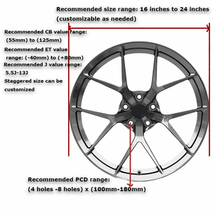 SS Chất Lượng Cao Bóng Màu Đen Cho BMW 6061 17 20 18 19 Inch 22X12 Giả Mạo Lõm Hợp Kim Tùy Chỉnh 5X112 Xe 5X120 Bánh Xe - Product Image 3