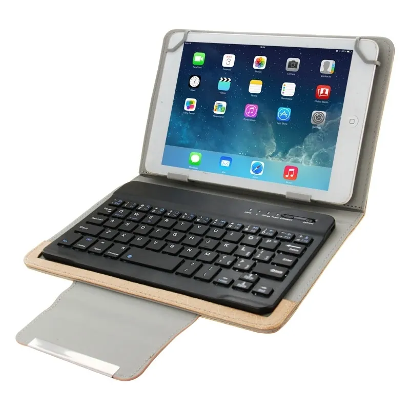 키보드 및 홀더 가죽 태블릿 키보드 케이스가있는 10 인치 태블릿 PC 범용 가죽 태블릿 케이스