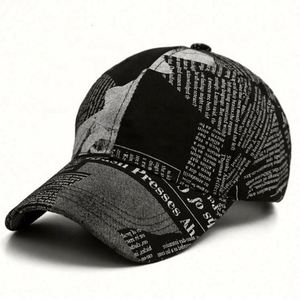 <b>Hats</b> <b>Men</b> and Women Spring Summer Fashion Retro Newspaper Baseball Cap Korean Outdoor Sports <b>Sun</b> Protection Cap - Product Image 4