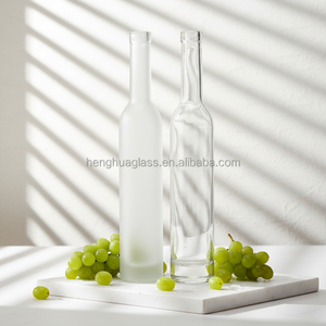 Bouteilles de <span class=keywords><strong>vin</strong></span>, rhum, liqueur, vodka, spiritueux, liquides, vides, de luxe, rondes, en verre Super Flint transparent, 200 ml, 375 ml, 500 ml, 750 ml, avec bouchon - Product Image 4