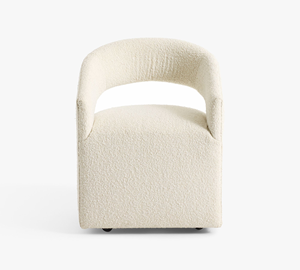 Sillas de Comedor Modernas de Tela Blanca, Muebles para el Hogar, Sillón <span class=keywords><strong>Tapizado</strong></span> con Respaldo Abierto - Product Image 4