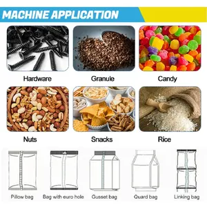 ماكينة تعبئة أوتوماتيكية بالكامل لتعبئة حلوى الدب اللبان والأرز والقهوة وحبوب الملح الناعم