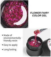 Fleur fée UV Gel vernis à ongles Design coloré rose vert Semi transparent Soak Off Nail Art Gel 5g