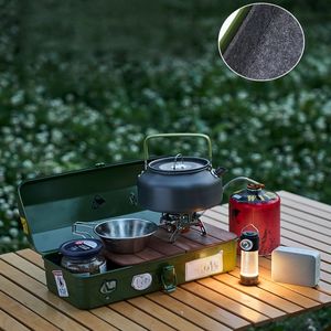 Boîte à outils portable en acier pour <span class=keywords><strong>camping</strong></span> en plein air, organisateur d'accessoires en métal avec poignée de transport et <span class=keywords><strong>loquet</strong></span> pour le <span class=keywords><strong>camping</strong></span> - Product Image 3