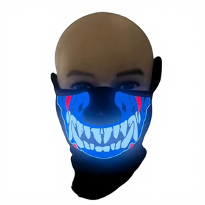 قناع LED يعمل بالصوت وتفاعلي مع الموسيقى للاستخدام في الهالوين والحفلات الصاخبة والحفلات الموسيقية - Product Image 1