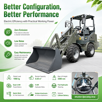 Chargeur électrique avec plusieurs accessoires disponibles, direction entièrement hydraulique, LOGWAY, design compact, petits projets, chargeur électrique