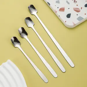 Long Handle Stainless Steel Spoon Stirring Mug Dessert Coffee Honey DIY Candle Stirrer Chocolate Lipstick Spoon