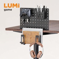 Penyangga Pegboard Meja DET08-01, Organizer Meja Tempel dengan Kit Penyimpanan Pegboard, Pengatur Pegboard untuk Mengelola dan Mengorganisir