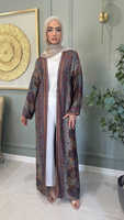 Robe de luxe de Dubaï pour l'Aïd, robe islamique pour femmes musulmanes, élégante et raffinée, décorée de diamants, en cachemire, ouverte sur le devant