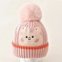 Gorros de Lana de Invierno 2025 para Bebé con Dibujos Animados Lindos para Recién Nacidos Gorros Cálidos para las Orejas Gorros de Algodón Personalizados para Viaje para Niños