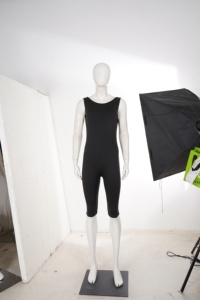 Mono ajustado sin mangas con espalda descubierta para mujer, largo hasta la rodilla, elástico, informal, para fitness, uso diario, de una pieza - Product Image 6