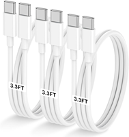 Kabel USB Tipe C ke Tipe C 60W TPE Berkualitas Tinggi 1m/2m Logo Kustom Putih Klasik Tahan Tekuk Port Ganda Pengisian Cepat Komputer
