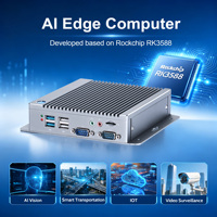 AI Edge Computing Mini PC RK3588 6TOP NPU Dual LAN 2*RS232 2*HD 8K Videodecodering Ondersteuning AI Videoanalyse