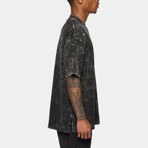 Camiseta Extra Grande de Corte Cuadrado para Hombre, 100% Algodón, Hombros Caídos, Estilo Urbano Lavado, Calidad, Logotipo Personalizado, Camiseta Lisa - Product Image 2