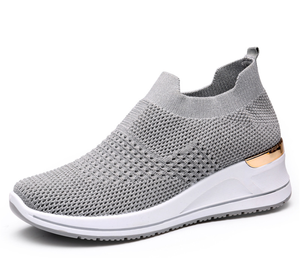 Nuevos modelos 2025, zapatos para caminar <span class=keywords><strong>con</strong></span> aumento de altura para mujer, zapatillas de <span class=keywords><strong>cuña</strong></span> tejidas transpirables superligeras, suela gruesa de 5cm, <span class=keywords><strong>baratas</strong></span> - Product Image 5