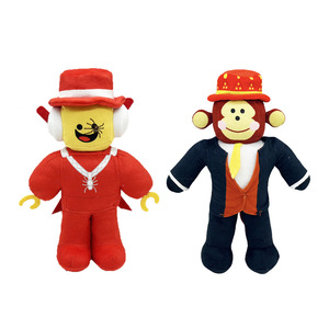 Logotipo personalizado robar un cerebro Jandel juguete de peluche de dibujos animados mono negro con un sombrero rojo muñecos de animales de peluche suave almohada regalo - Product Image 1