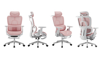 Chaise pivotante de direction de bureau en maille de qualité confortable à dossier haut ou moyen Chaises de bureau blanches et roses