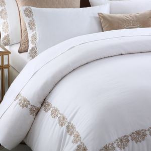 ชุดเครื่องนอนโรงแรมหรูผ้าฝ้าย100% ชุดปลอกผ้านวมขนาดคิงไซส์ผ้าปักระบายอากาศได้ - Product Image 2