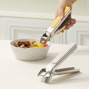 Stainless Steel Silicone Gripper Holder Tongs Moving Air Fryer Microwave Food Out Hot Dish Plate Bowls Pizza Pan <b>Clips</b> - Product Image 4