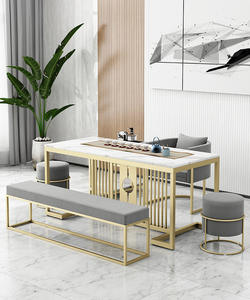 Mesa de té y silla de mármol nórdico JXT, diseño combinado, mesa de té de <span class=keywords><strong>Kungfu</strong></span> familiar, mesa de té de negociación moderna para oficina - Product Image 2
