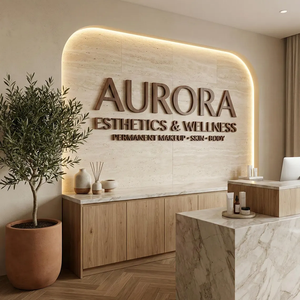 Letreros con Logotipo Empresarial, Letrero para Salón de Belleza y Peluquería, Letrero 3D con Logotipo de Empresa, Diseño de Logotipo, Letrero de Pared para Negocios - Product Image 1