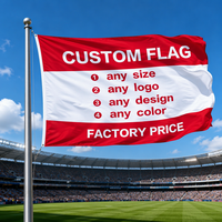Drapeau extérieur personnalisé de haute qualité en polyester imperméable avec mât en acier inoxydable, impression numérique par sublimation, meilleur prix