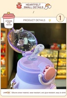 Bouteille d'eau mignonne pour enfants avec paille, gourde portable de voyage pour l'extérieur, tasse anti-fuite à motif de dessin animé, gobelet en plastique pour garçons, idéal pour le sport