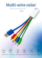 Kabel Pengisi Daya Mini 4 in 1 dengan Logo Kustom untuk Ponsel, Tablet, Perangkat Pintar, Tipe C, dan Micro USB