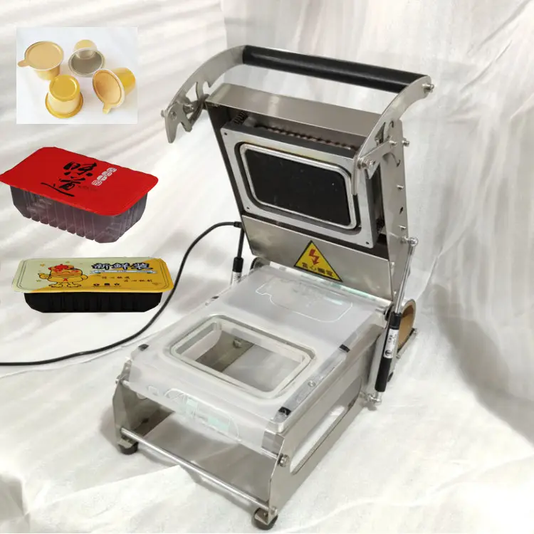 Food Tray Package Small Plastic Tray Sealing Machine Plate Sealing Machine Tray Heat Sealer