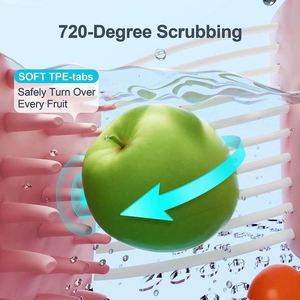Fruit Cleaning Device Wholesale Large Fruit Washer Spinner With <b>Brush</b> - Product Image 5