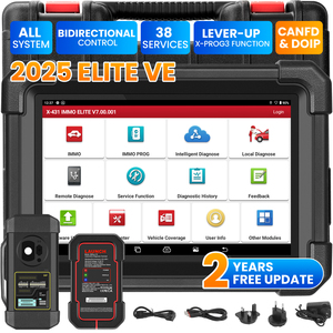 Launch X431 IMMO ELITE mesin diagnosa mobil, mesin pemrogram kunci mobil profesional, versi Global dengan X-PROG3 - Product Image 1