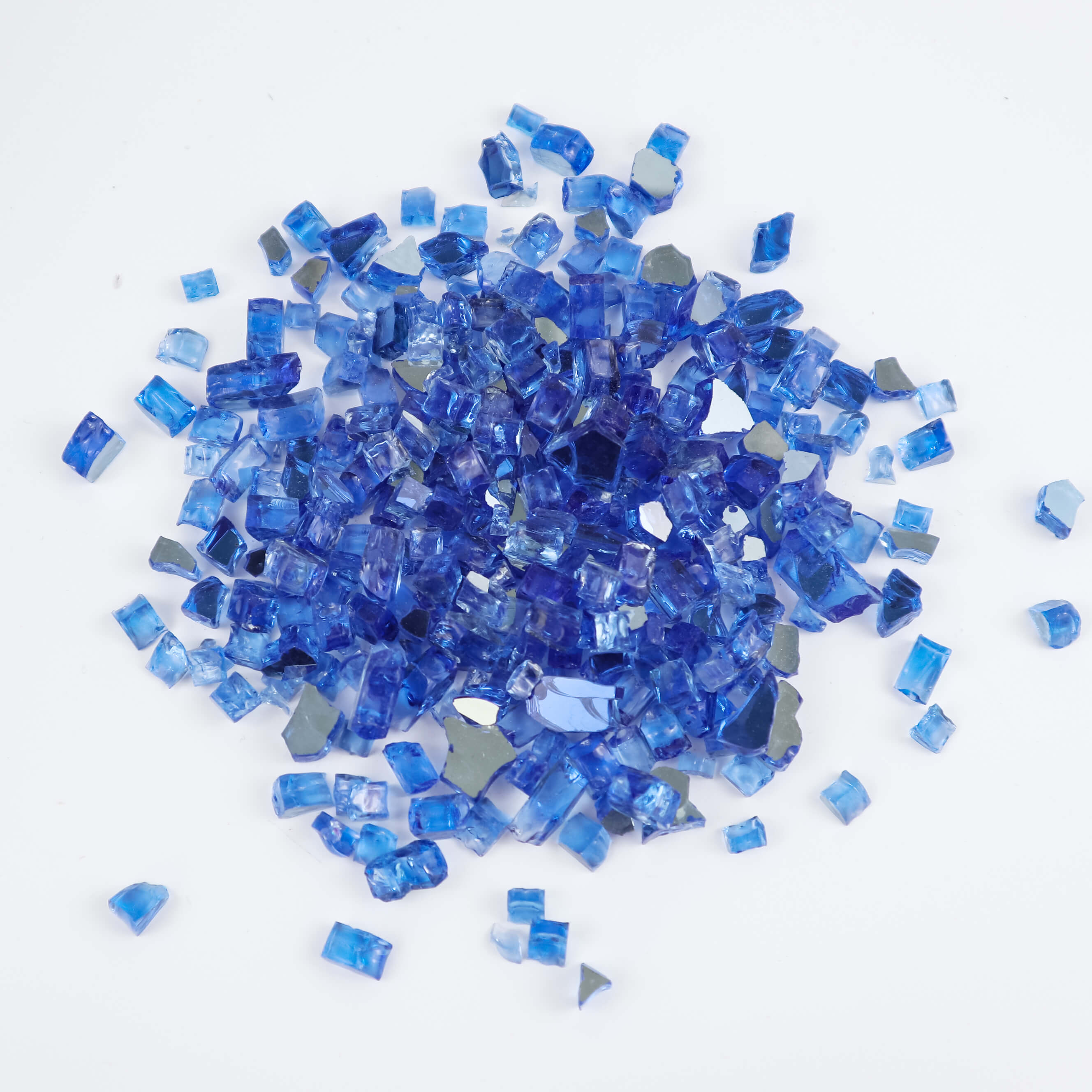 Pierres réfléchissantes bleues pour foyer