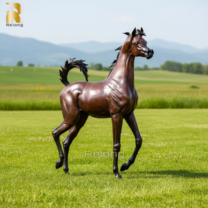 RELONG Vente en gros de statues de chevaux arabes en <span class=keywords><strong>bronze</strong></span> sur mesure pour la décoration extérieure - Product Image 1