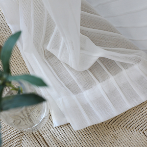Innermor Piega strisce di Tulle gordijnen Per soggiorno bianco Tende per la cucina Voile Faux Biancheria Tulle per la camera da letto Su Misura - Product Image 5
