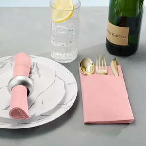 Échantillon gratuit Serviettes de table jetables en lin Serviettes en <span class=keywords><strong>papier</strong></span> Invité Serviettes en <span class=keywords><strong>papier</strong></span> colorées <span class=keywords><strong>et</strong></span> douces avec poche - Product Image 2