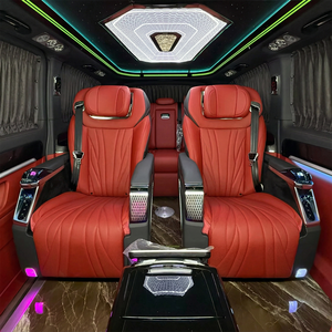 Accessori Interni per Van Executive Vito in Lega di Alluminio Portatile, Sedile Aero di Lusso in Pelle Caramello Impermeabile con LED Cielo Stellato Blu - Product Image 4