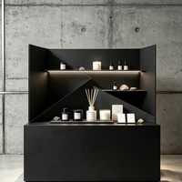 Stand de présentation de parfums en carton ondulé recyclable personnalisé, stand éco-responsable pour parfums, stand pop-up pour exposition d'art, salon professionnel