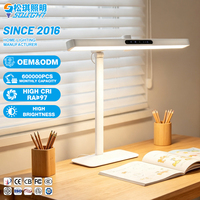 Lampe de bureau LED 24W anti-éblouissement sans scintillement, à détection tactile par radar, Ra95, pour la protection des yeux, idéale pour l'étude, le bureau, le dortoir et la chambre à coucher
