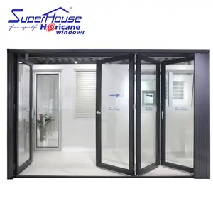 Alibaba china prezzo di porta in alluminio per esterni in alluminio bi-pieghevole porta di vetro
