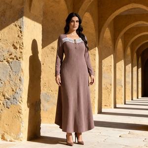 Abaya de Poliéster de un Solo Color, Diseño Personalizado, Proveedor Mayorista de Vestidos Modestos para Mujeres Musulmanas - Product Image 1