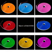 Bande lumineuse LED néon 12V 6x12MM, couleur unique, en silicone, étanche, pour fêtes et extérieur