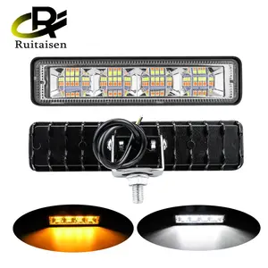 Barra de luz de trabajo de 6 pulgadas, 72W, 24LED, luz antiniebla de inundación, luces de conducción impermeables para camión todoterreno Suv 12V 24V, haz combinado