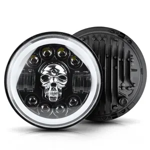 Hot Selling 7 Inch Round LED Headlight 12V 24V DRL Halo Angel Eye Off Road High and Low Beam RGB Driving Light for JK JL TJ